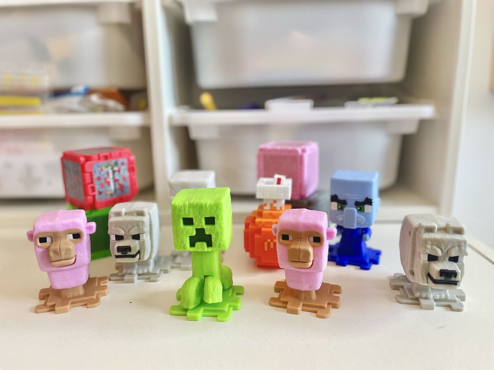 Figuras Minecraft e Sonic Mcdonalds