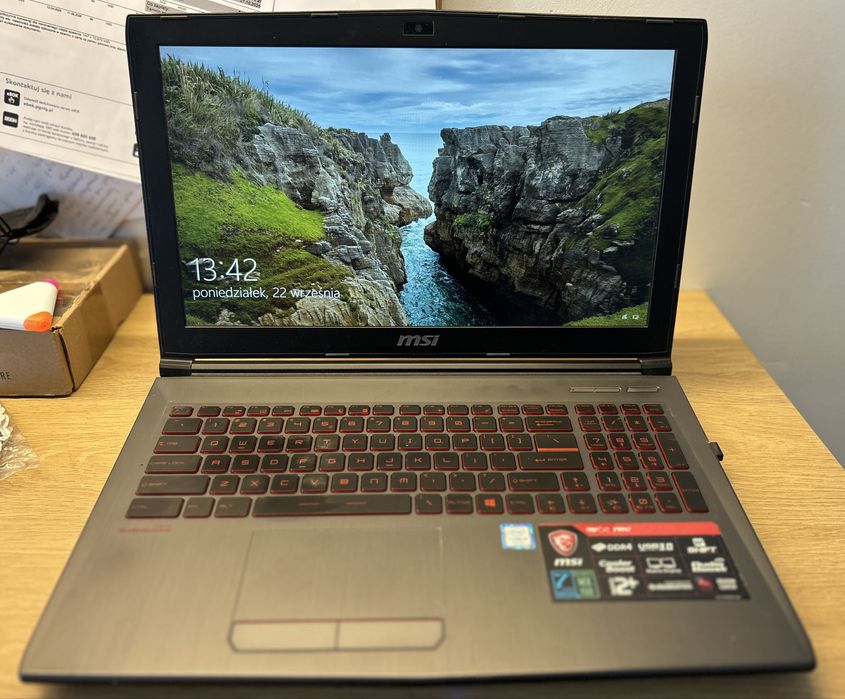MSI GV62 7RC – 16 GB RAM, SSD + HDD, i5 HQ – Gotowy do pracy i gier!