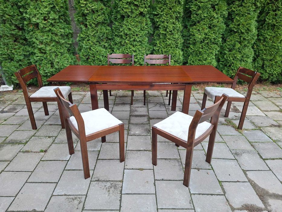 Stół rozkładany + 6 krzeseł