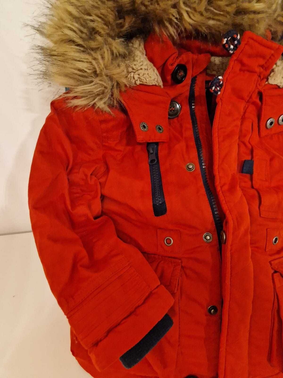 Palomino Pikowana czerwona kurtka z ociepleniem i misiem, roz. 98