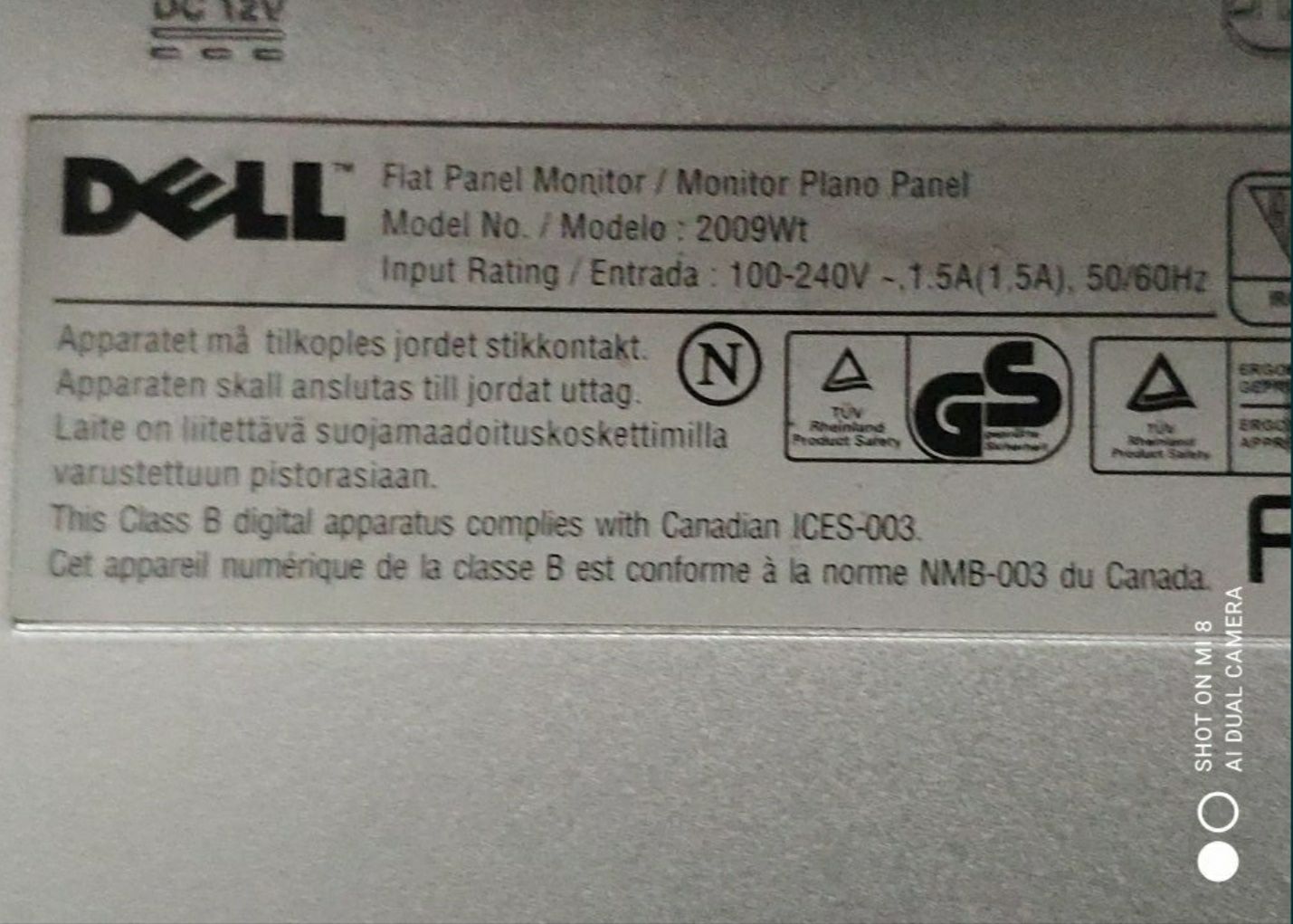 Монитор Dell 2009.