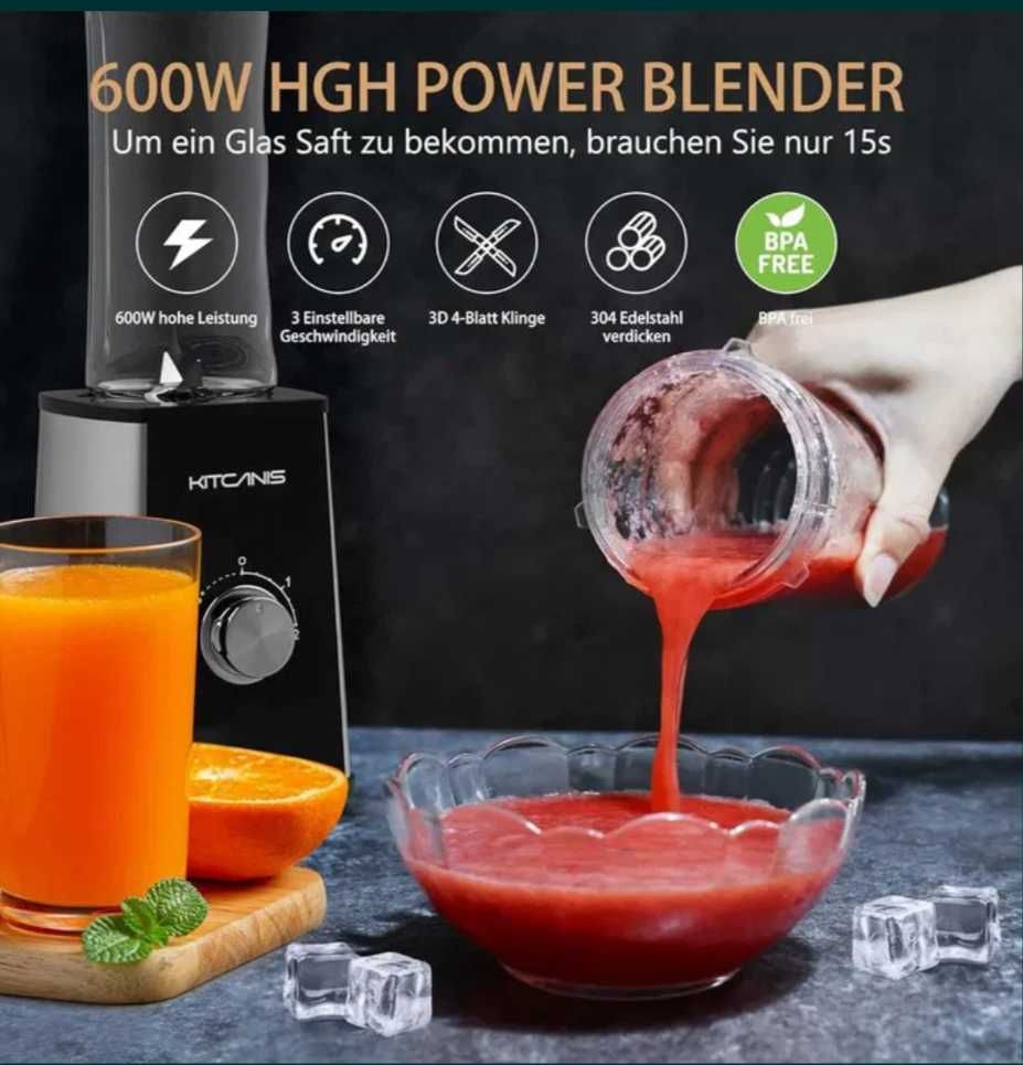 Nowy Blender 3 w 1 / KITCANIS / 600w / Kawa/ Smoothie / Itd.