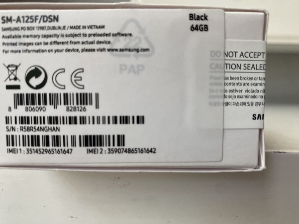 Samsung galaxy A12 Black 64 GB NOVO