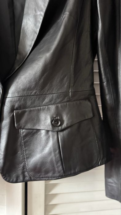 Элегантный кожаный женский пиджак куртка КОЖА