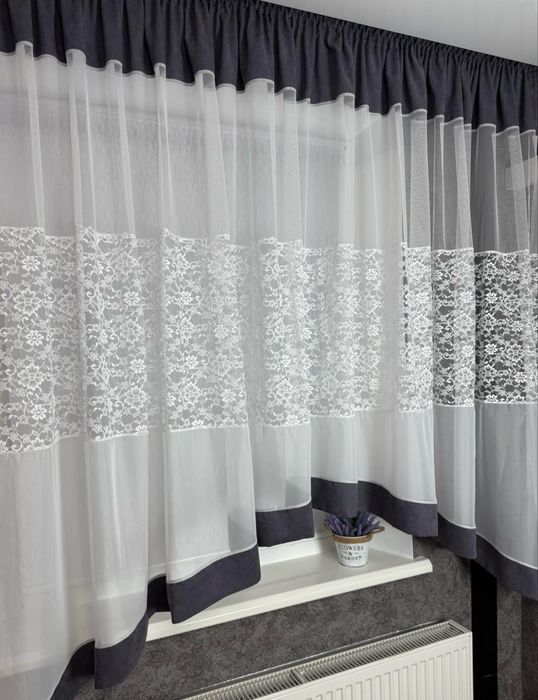 штори на кухню, тюль коротка, арка кухонна