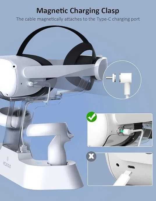 Stacja ładująca do zestawu słuchawkowego i kontrolera do Oculus Quest2