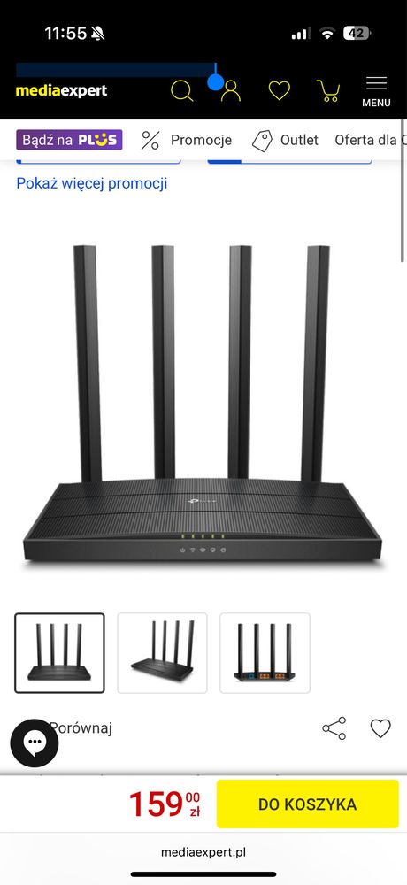 Router TP-LINK Archer A6 2.4 / 5 GHz (DualBand), Wi-Fi Mesh