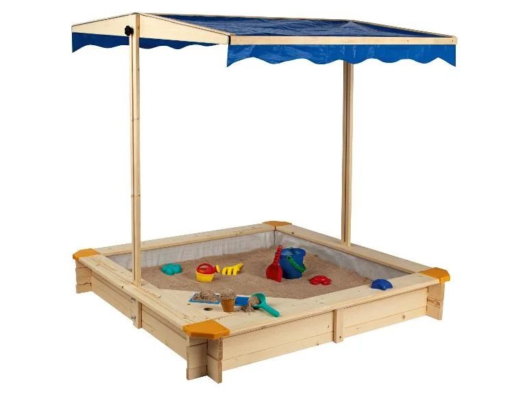 Piaskownica z daszkiem 118 cm x 118 cm x 118 cm