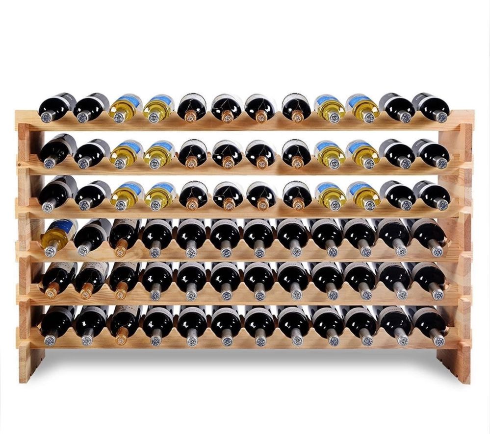 Drewniany regał stojak na wino na 72 butelki Lite Drewno Solidny
