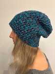 Czapka beanie ręcznie robiona na szydełku gruba