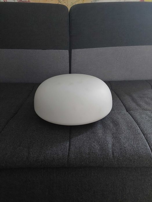 Lampa sufitowa, klinkiet + OPRAWA! 30cm średnicy, białe szkło !!!