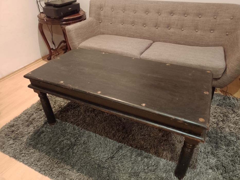 Stół ława z okuciami lite drewno orientalny indyjski