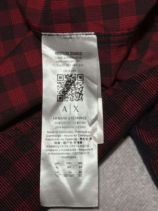 Вельветова сорочка Armani Exchange оригінал, розмір XL