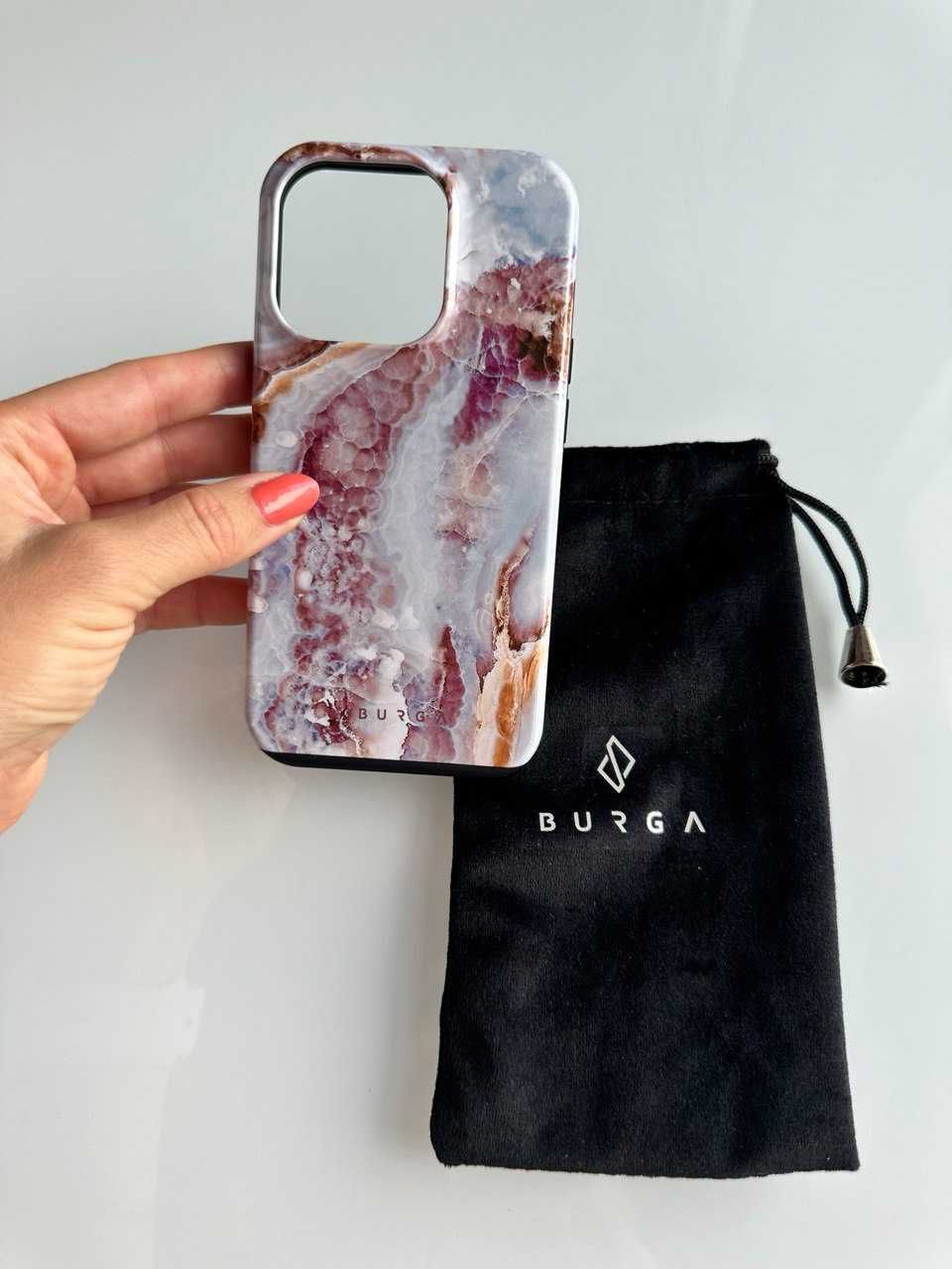 Capa de telemóvel para iPhone 14 pro Burga branco cinzento rosa