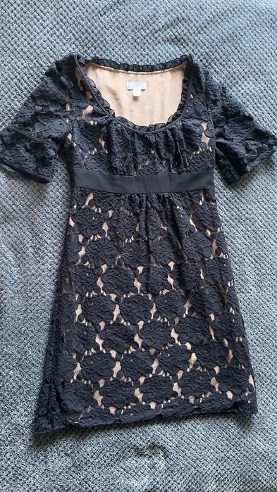 Ann Taylor LOFT koronkowa sukienka oversize 36 S | laced dress