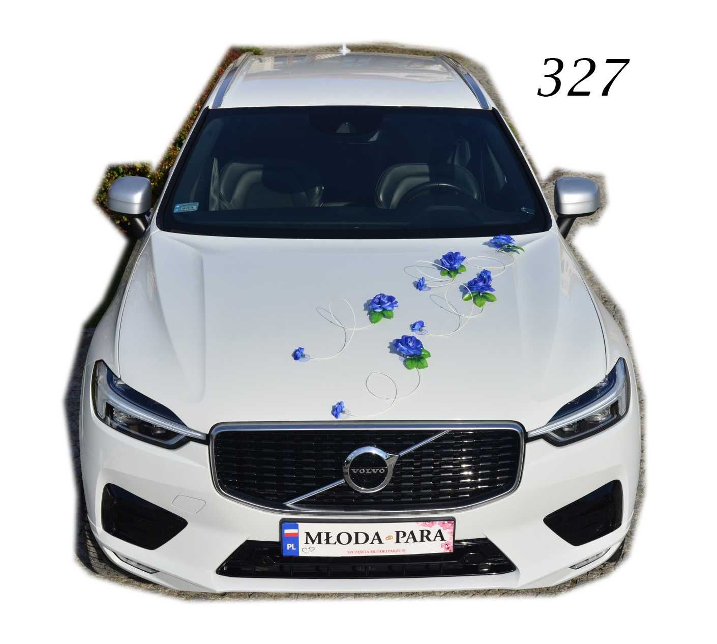Dekoracja samochodu ozdoby na auto do ślubu 237 NIEBIESKA ozdoba