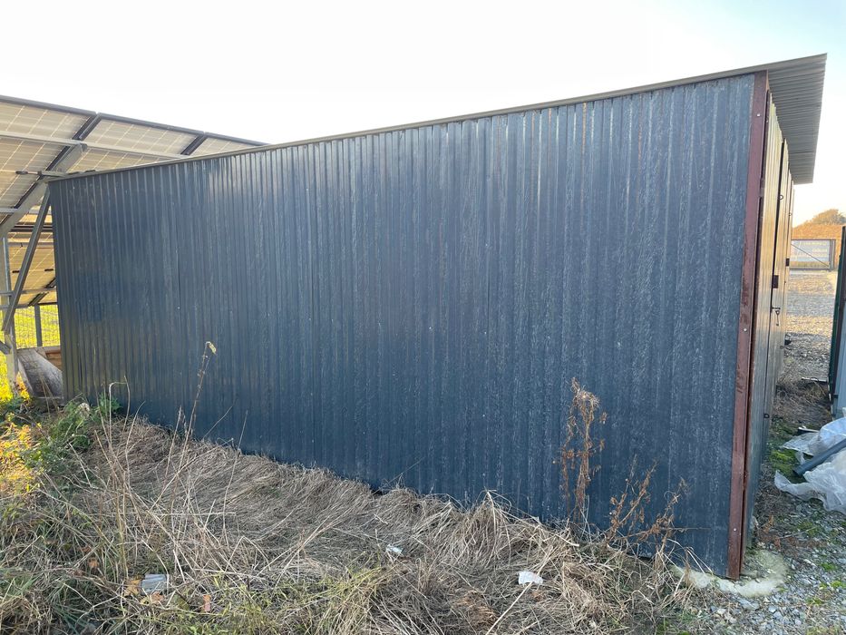 Garaż na dwa auta blaszany blaszak 6x5m grafit stan bdb