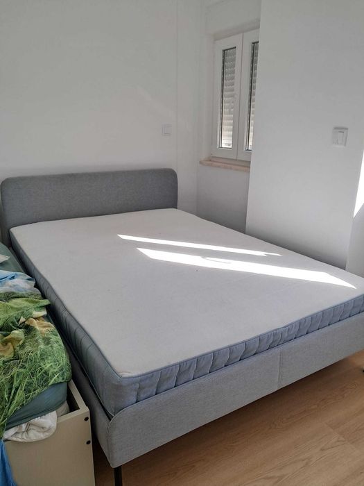 IKEA SLATTUM bed frame with VESTEROY pocket-sprung mattress.
