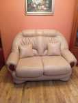 Sofa rozkładana z mielonej skóry