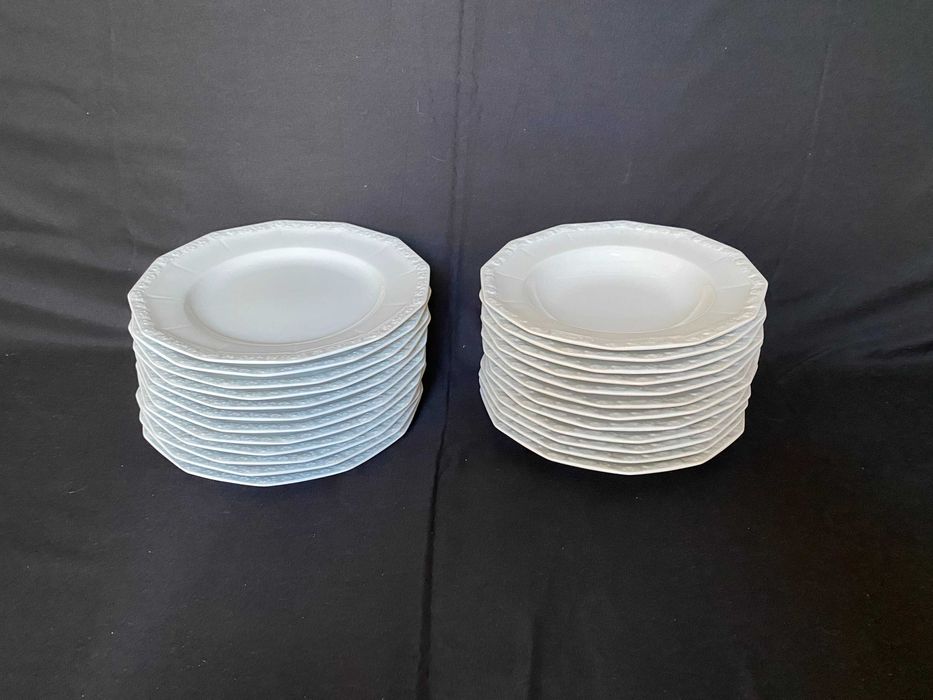 Komplet talerzy obiadowych Rosenthal Maria 12 osób płytkie i głębokie