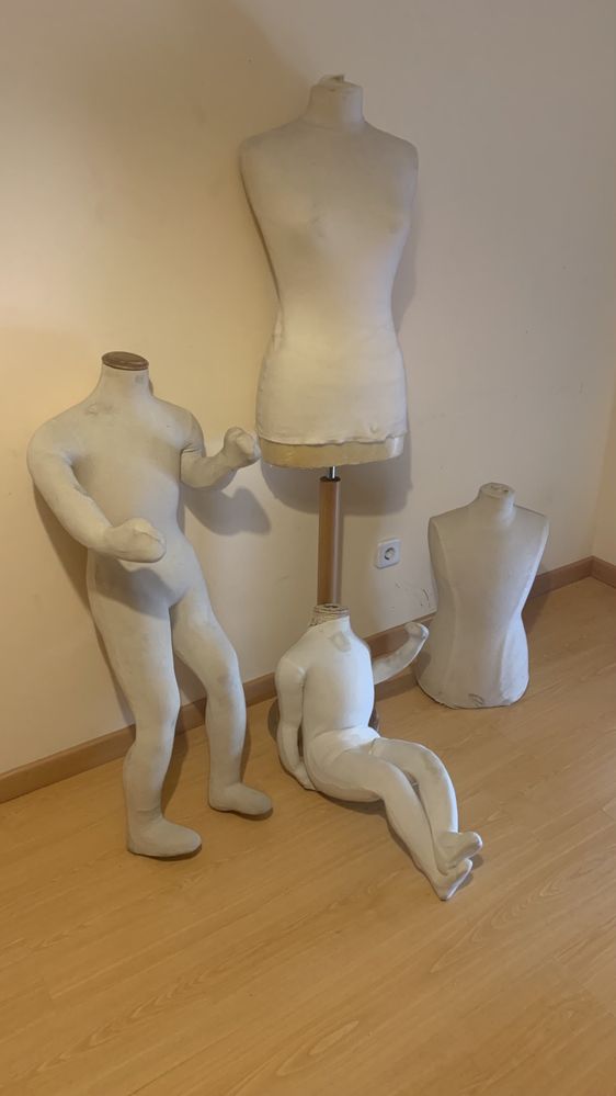 Manequins Articulados. Moles por dentro para poder levar alfinetes sem grande esforço