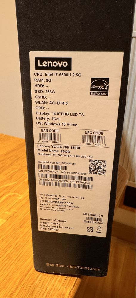 Laptop Lenovo Yoga 700-14ISK