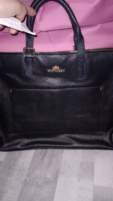 Wittchen czarna duża torba shopper I na laptop skóra