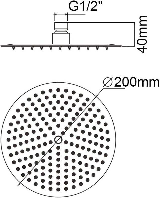 Ibergrif M20293, okrągła deszczownica 1/2 cala średnica 20 cm