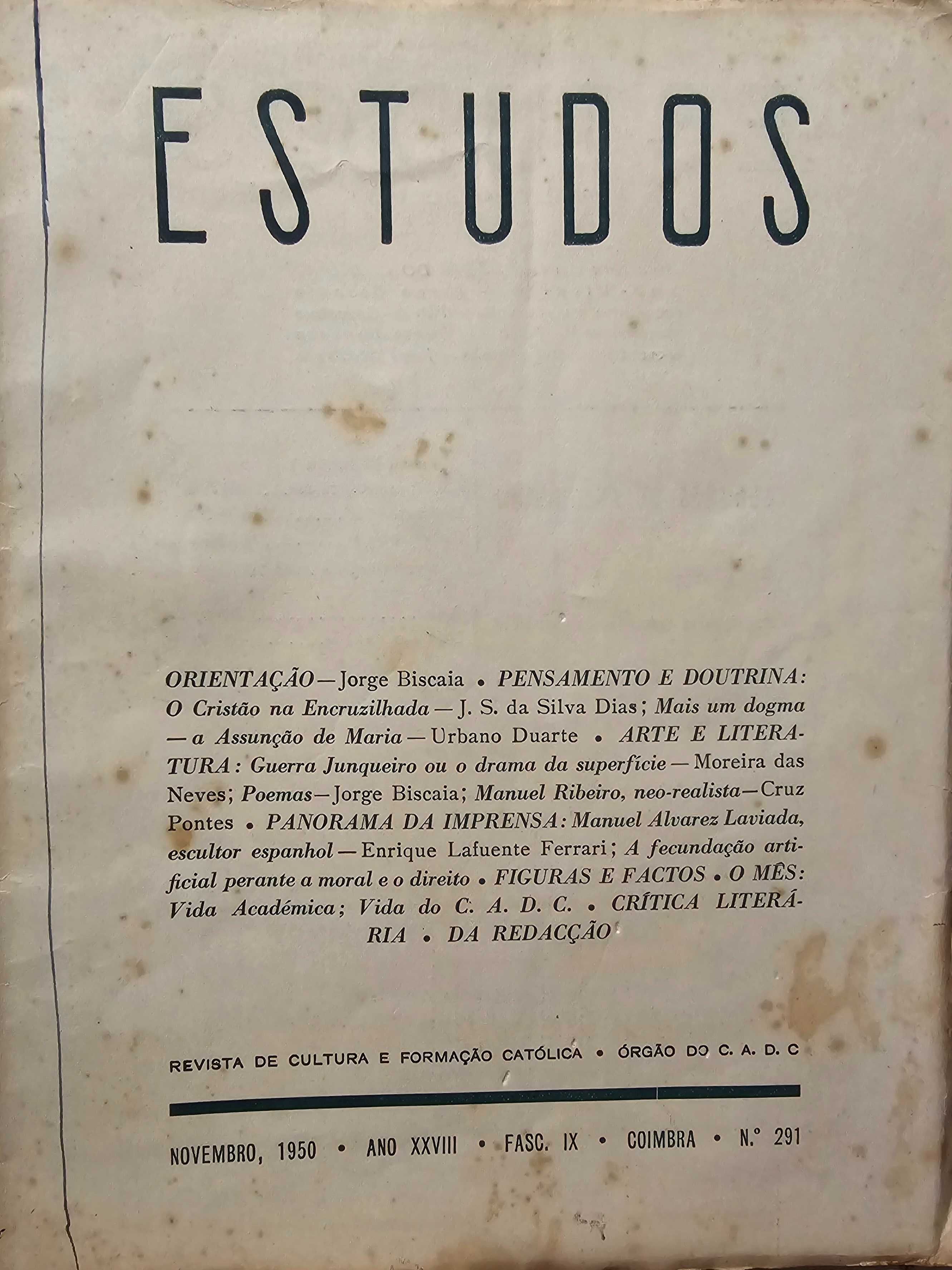 Estudos - Revista de Cultura e Formação Católica 1950, 1951 e 1952