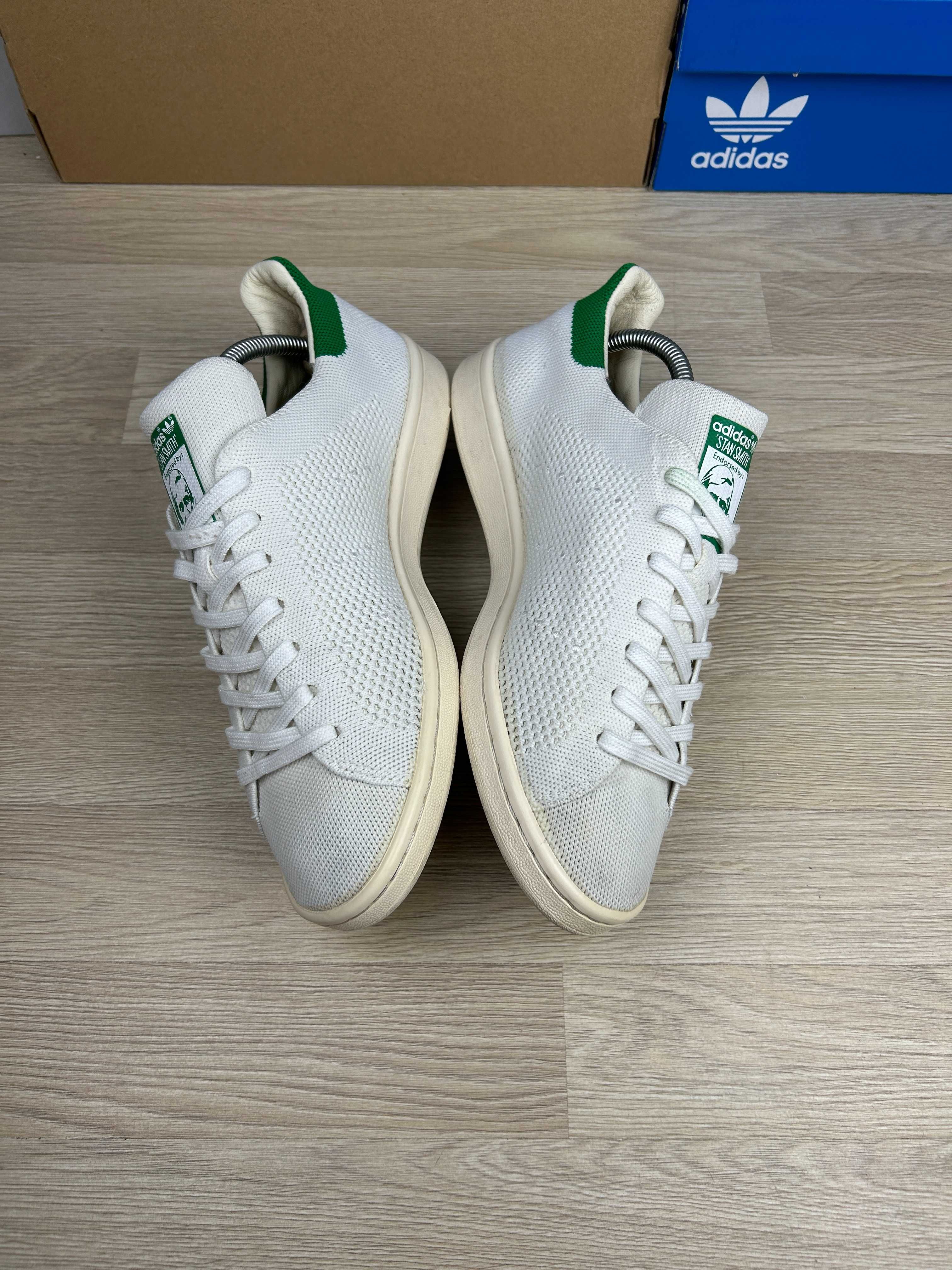 Кроссовки кеды Adidas Stan Smith Primeknit сеточка белые мужские 42