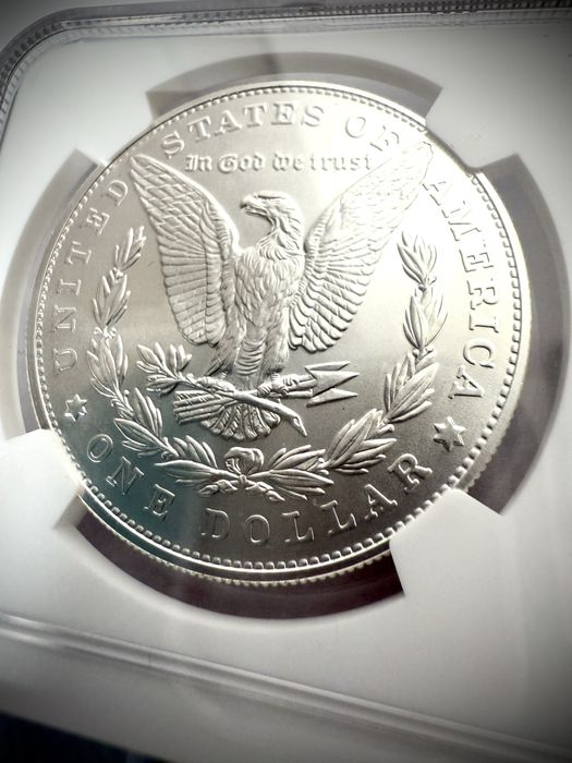 Доллар Моргана серебро в слабе MS70 | 1 доллар Моргана