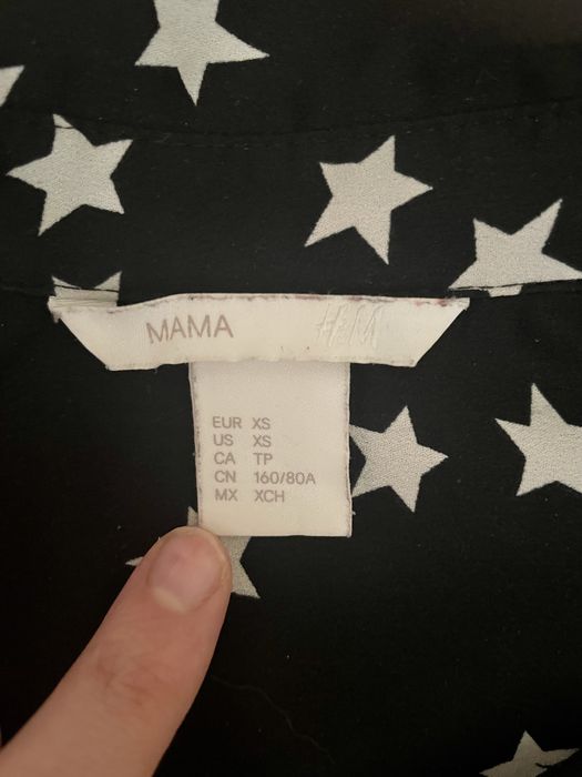 Koszula ciążowa H&M Mama w gwiazdki szyfonowa czarna XS