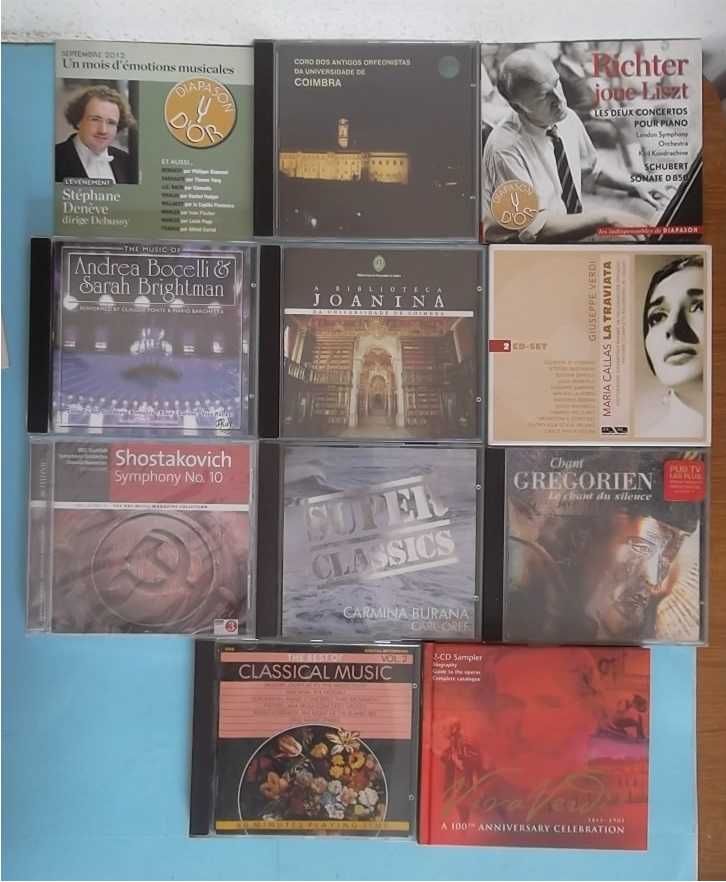 11 CDs música clássica, canto gregoriano, etc