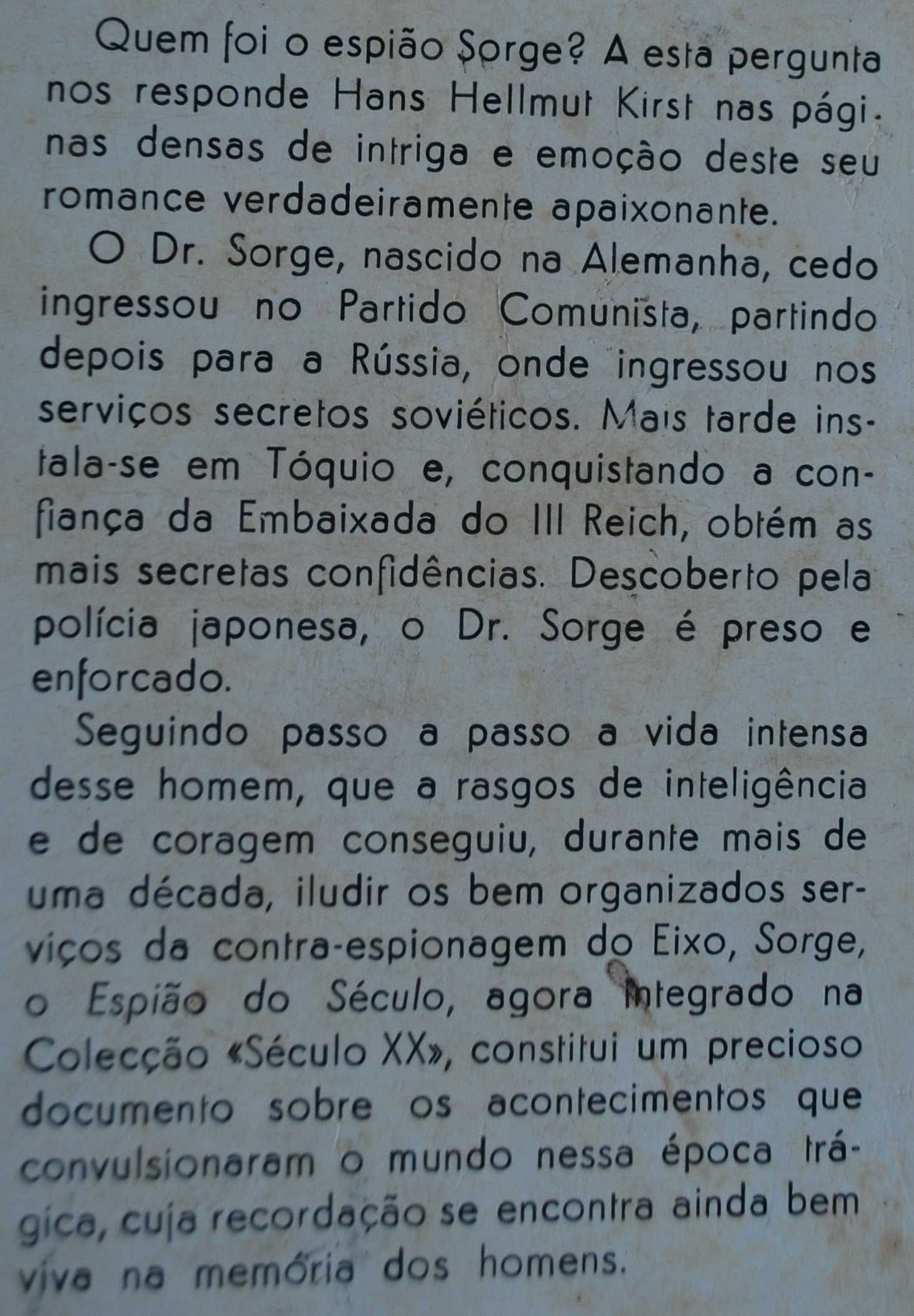 Sorge O Espião do Século de Hans Hellmut Kirst