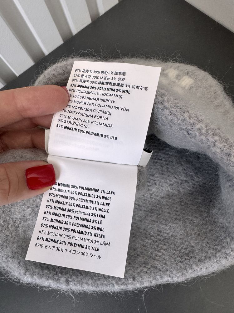 Шапка miu miu, серая