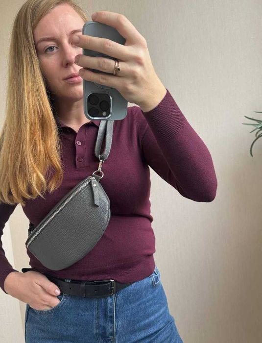 Шкіряна жіноча бананка Vera pelle