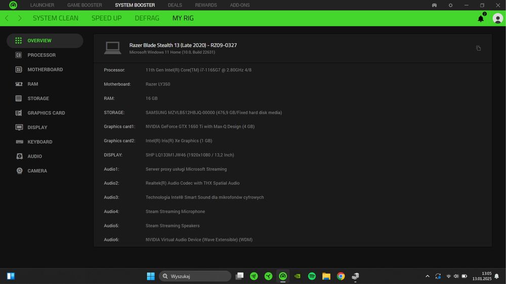 Razer Blade Stealth 13 (Late 2020) - RZ09-0327