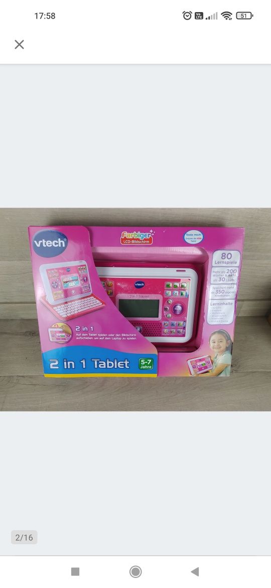 Vtech 2-w-1 Komputer Tablet dziecięcy JĘZYK NIEMIECKI

Z wyst