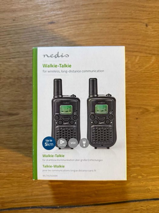 Walkie-Talkies Nedis (Alcance 5 km) – Novos na caixa