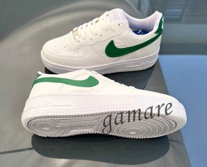 Nike Air Force 1. Rozmiar 36. Białe z Zielonym. ZAMÓW!