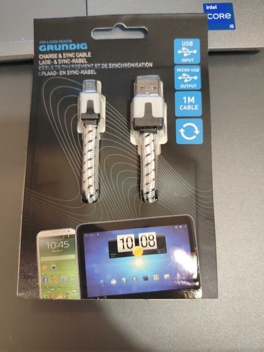 Kabel GRUNDIG micro USB 1m w oplocie ładowanie i dane
