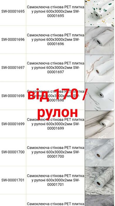 Самоклеючі панелі від 25 грн