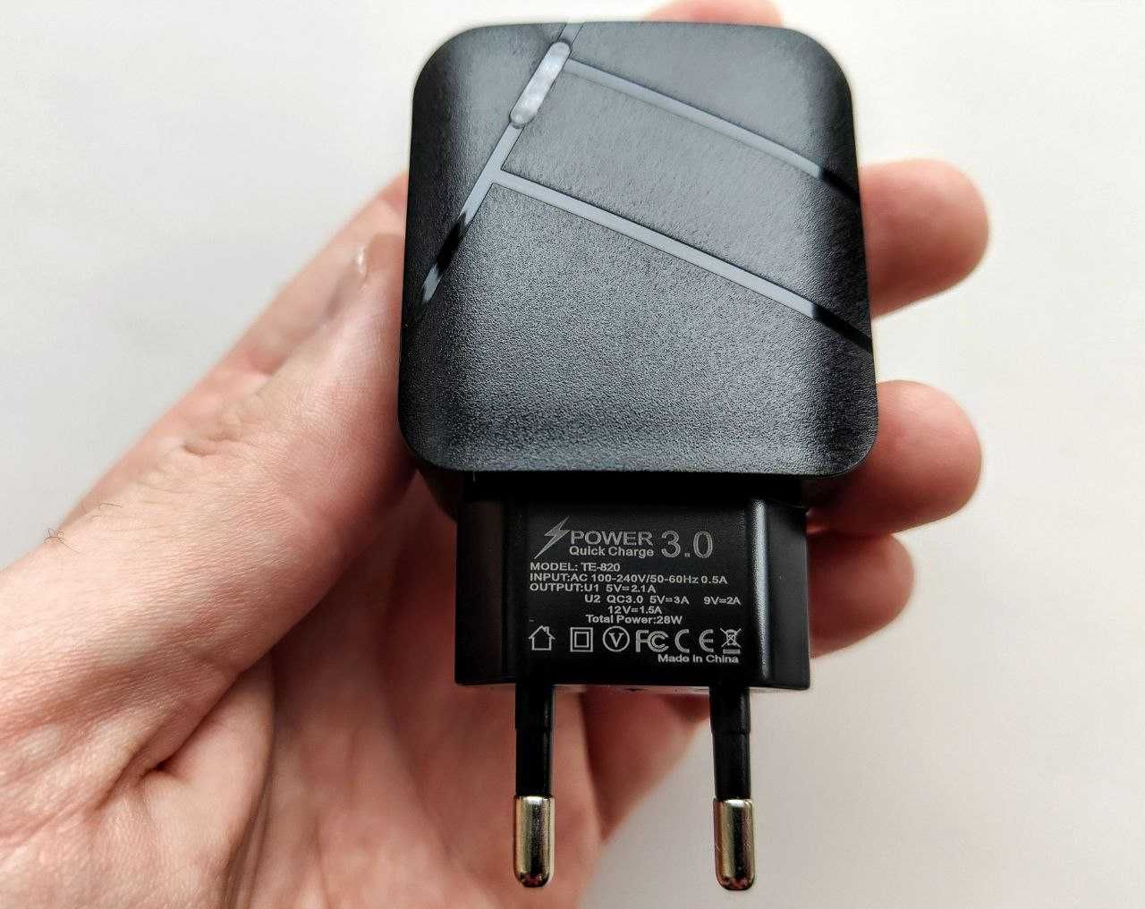 Быстрая зарядка для телефона 28W Uslion QC3.0 2USB Зарядное Xiaomi