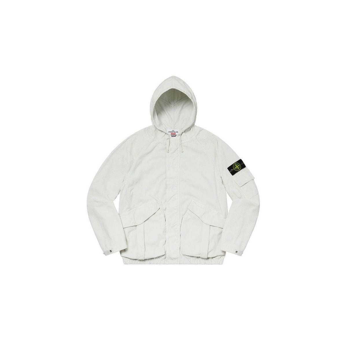 Куртка Stone Island x Supreme 402S4 CORDUROY 500 White