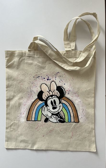 Torba bawełniana z uszami eko shopperka Myszka Minnie handmade
