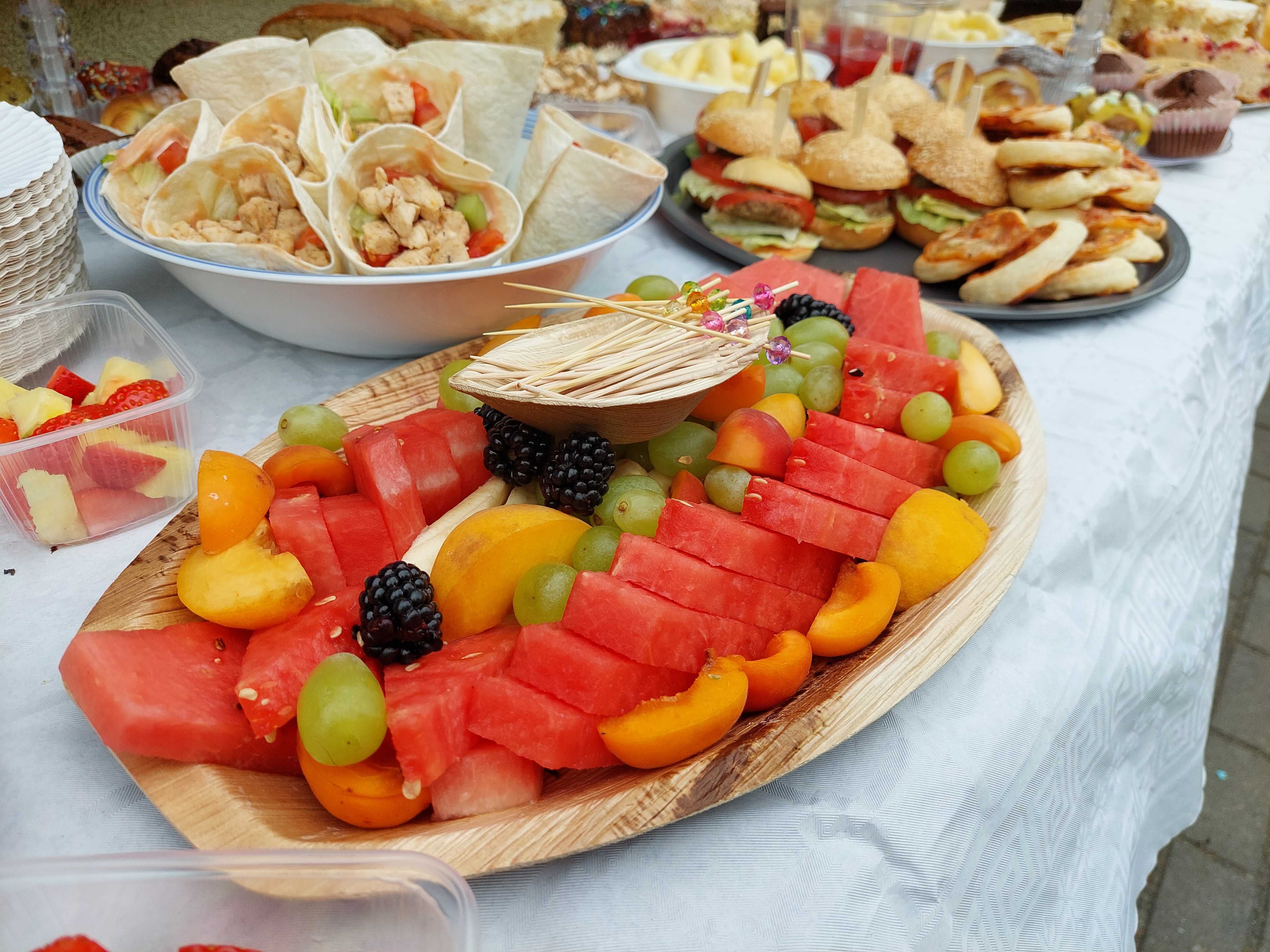 Eko taca owalna z liści palmowych catering 37cm 10szt PREMIUM
