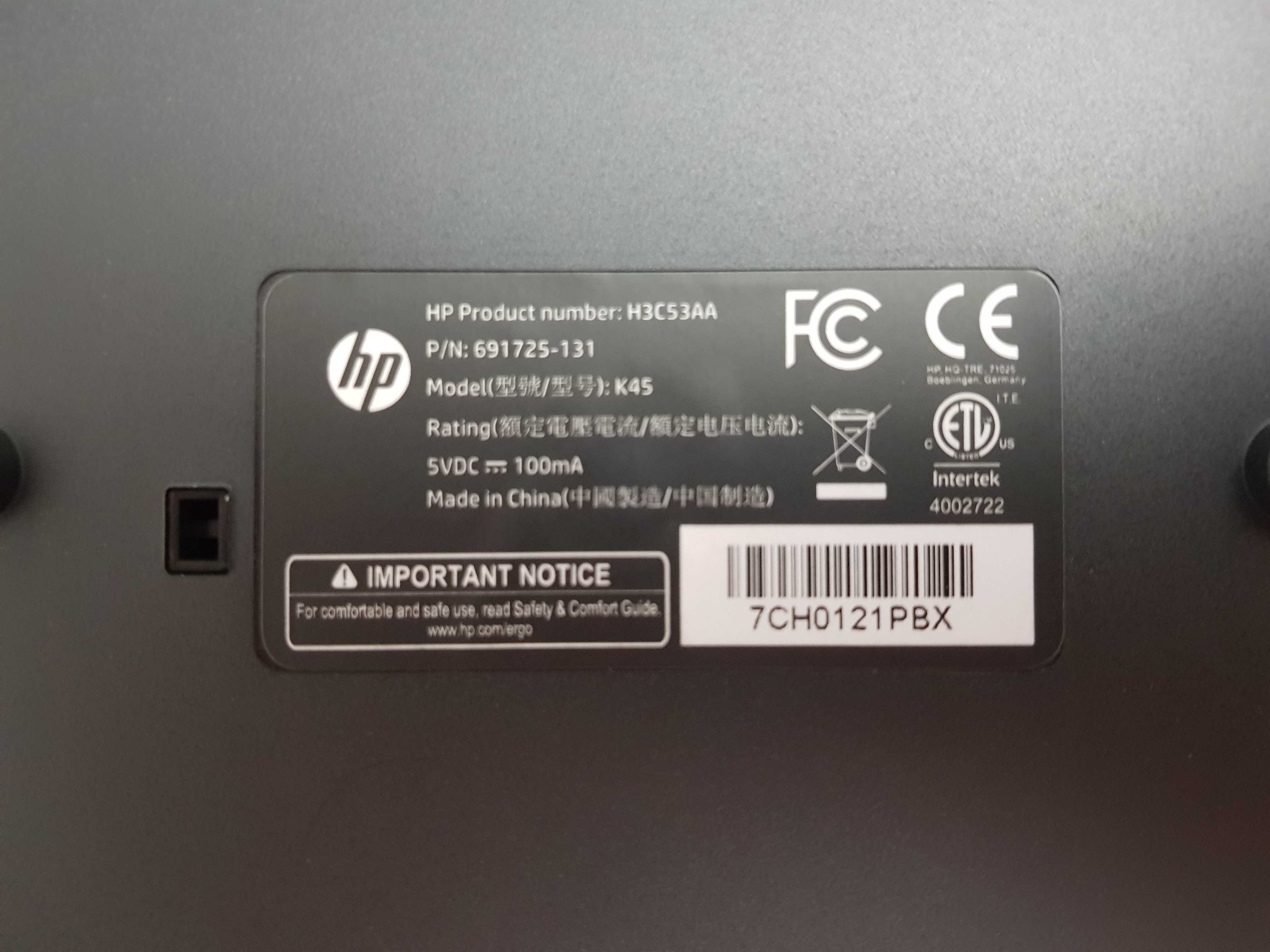 Teclado rato com fios computador portátil keyboard HP NOVO