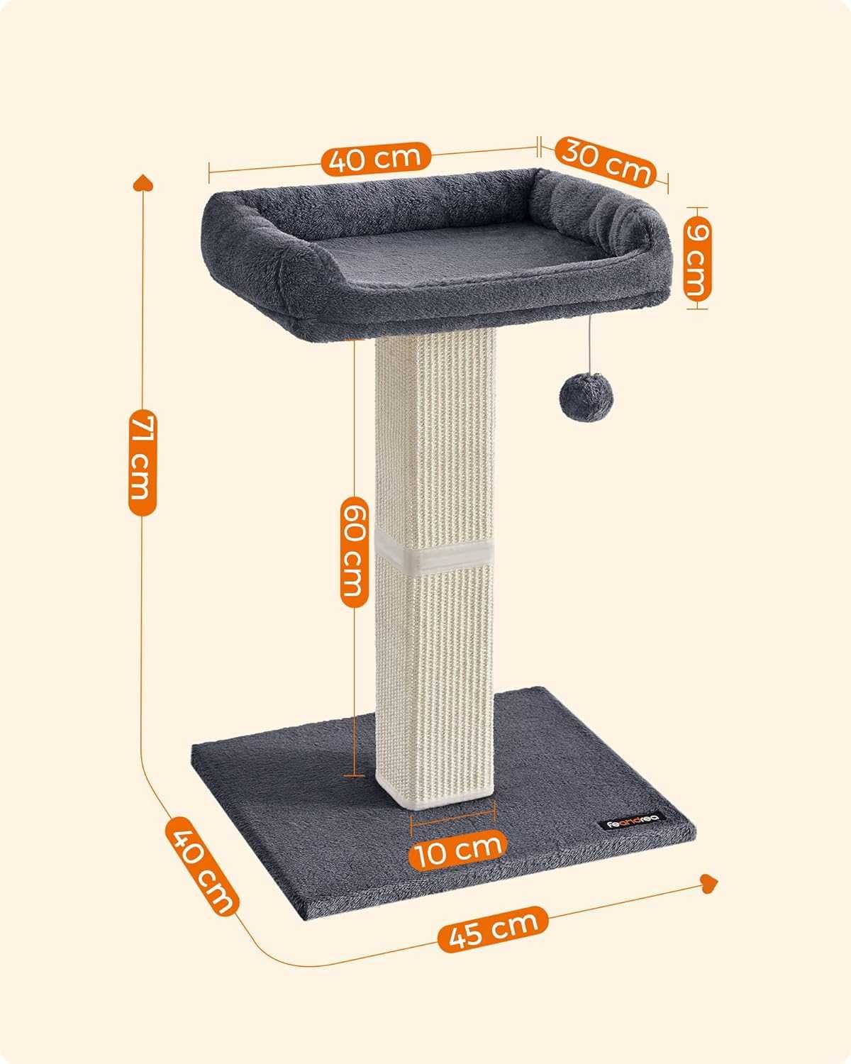 DRAPAK MINI WIEŻA Dla kota z pluszową platformą Wysokość 70 cm NOWY