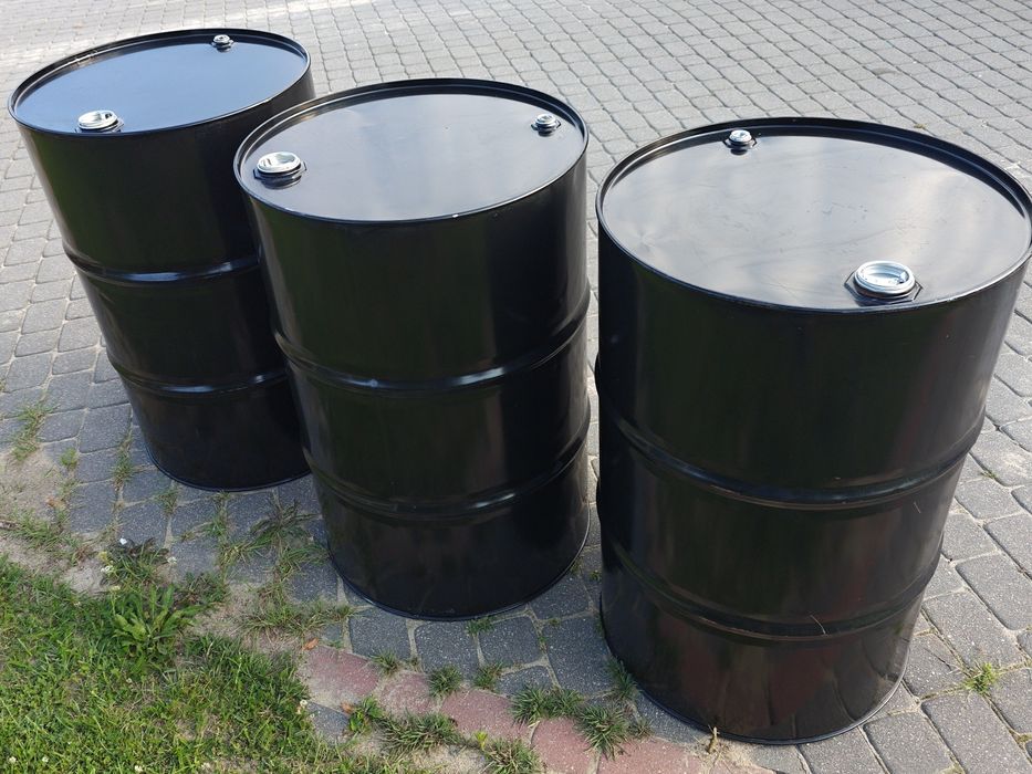 Beczka metalowa 200l czarna