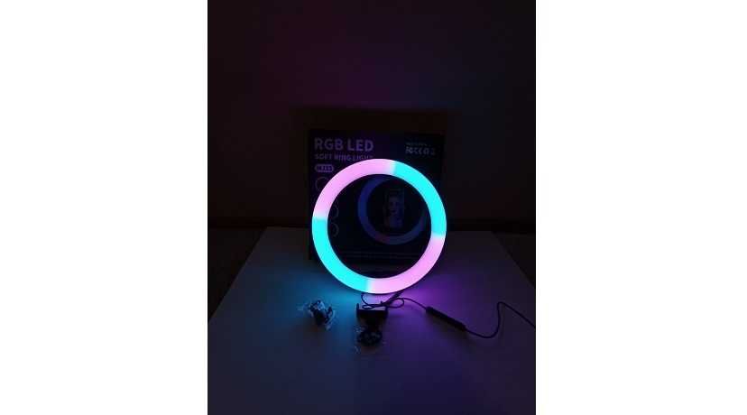 Кольцевая лампа 26 см RGB со штативом на 2 метра